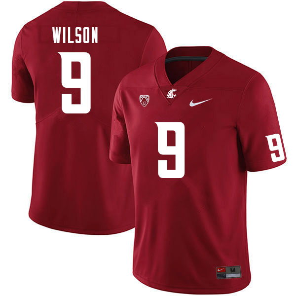 Men #9 Ben Wilson Washington State Cougars College Football Jerseys Sale-Crimson